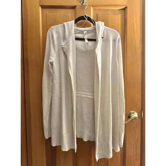Lululemon Peace Of Mind Cardigan in Heathered White, Sz 4 Hooded, MSRP $138 - Picture 7 of 9